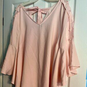 Pink Blouse with Bell Sleeves